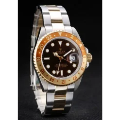 Rolex GMT Master II Gold Colored Ceramic Bezel Brown Dial Watch