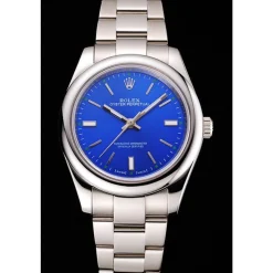 Rolex Oyster Perpetual Blue Dial Stainless Steel Case And Bracelet