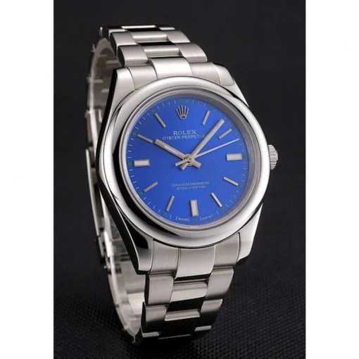 Rolex Oyster Perpetual Blue Dial Stainless Steel Case And Bracelet