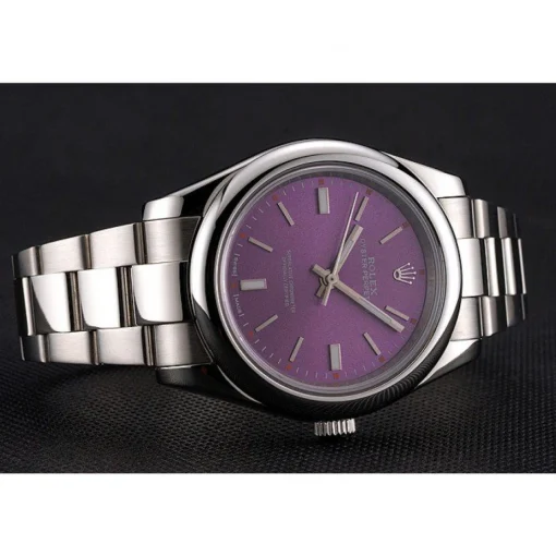 Rolex Oyster Perpetual Red Grape Dial Stainless Steel Case And Bracelet