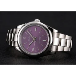 Rolex Oyster Perpetual Red Grape Dial Stainless Steel Case And Bracelet