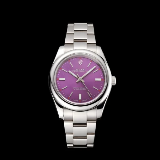 Rolex Oyster Perpetual Red Grape Dial Stainless Steel Case And Bracelet