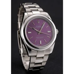 Rolex Oyster Perpetual Red Grape Dial Stainless Steel Case And Bracelet