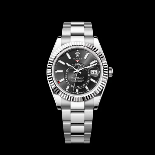Rolex Sky-Dweller: 42 mm, Oystersteel and white gold with a bright black dial and an Oyster bracelet, m336934-0007