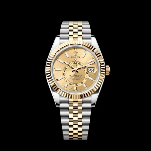 Rolex Sky-Dweller: 42 mm, Oystersteel and yellow gold with a champagne-colour dial and a Jubilee bracelet, m336933-0002
