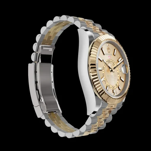 Rolex Sky-Dweller: 42 mm, Oystersteel and yellow gold with a champagne-colour dial and a Jubilee bracelet, m336933-0002
