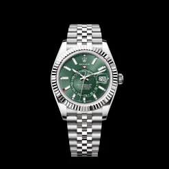 Rolex Sky-Dweller: 42 mm, White gold with a mint green dial and a Jubilee bracelet, m336934-0002