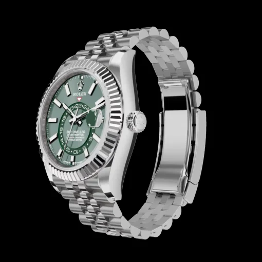 Rolex Sky-Dweller: 42 mm, White gold with a mint green dial and a Jubilee bracelet, m336934-0002
