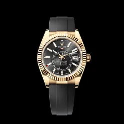 Rolex Sky-Dweller: 42 mm, Yellow gold with a bright black dial and an Oysterflex bracelet, m336238-0002