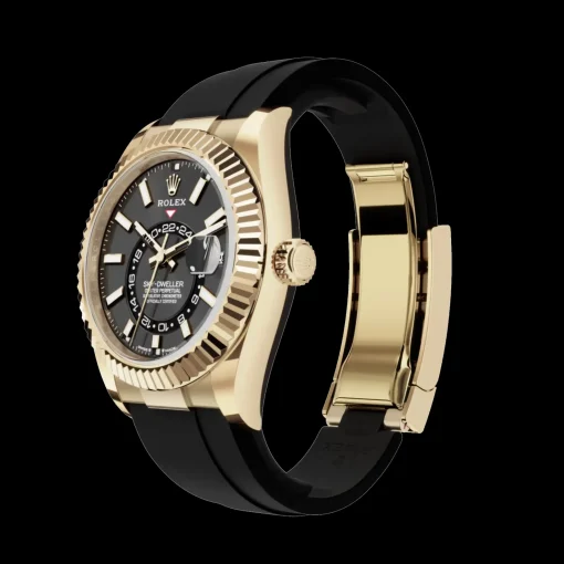 Rolex Sky-Dweller: 42 mm, Yellow gold with a bright black dial and an Oysterflex bracelet, m336238-0002