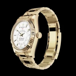 Rolex Sky-Dweller: 42 mm, Yellow gold with an intense white dial and an Oyster bracelet, m336938-0003