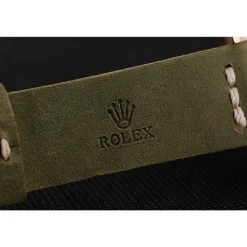 Rolex Yacht-Master Black Dial Green Bezel Rose Gold Case Green Leather Bracelet 1453862