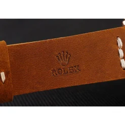 Rolex Yacht-Master Black Dial Rose Gold Case Brown Leather Bracelet 1453861