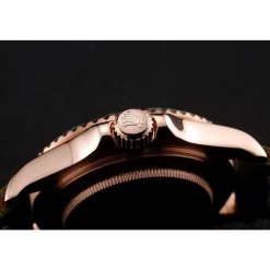 Rolex Yacht-Master Black Dial Green Bezel Rose Gold Case Green Leather Bracelet 1453862