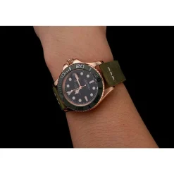 Rolex Yacht-Master Black Dial Green Bezel Rose Gold Case Green Leather Bracelet 1453862