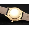 Swiss Rolex Cellini White Dial Gold Case Black Leather Strap