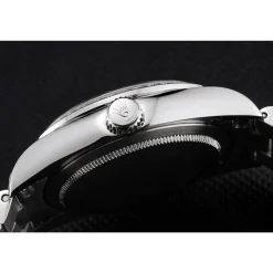Swiss Rolex Day-Date Diamond Pave Dial And Bezel And Stainless Steel Bracelet