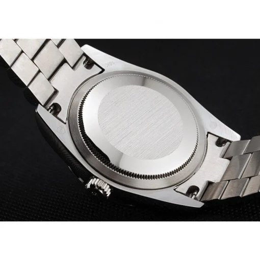 Swiss Rolex Day-Date Diamond Pave Dial And Bezel And Stainless Steel Bracelet