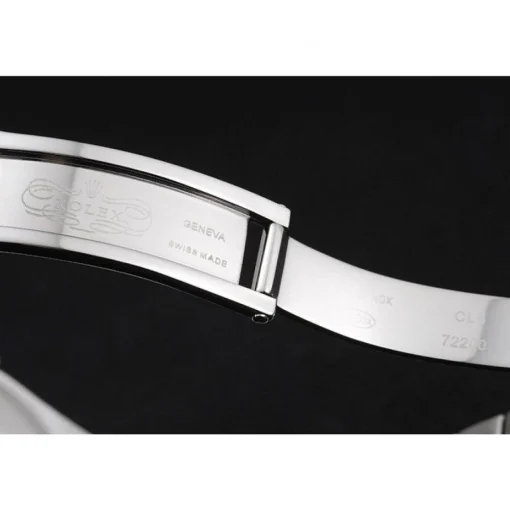 Swiss Rolex Day-Date Diamond Pave Dial And Bezel And Stainless Steel Bracelet