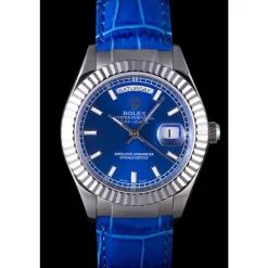 Swiss Rolex Day-Date Oyster Collection Blue Leather Band 621490