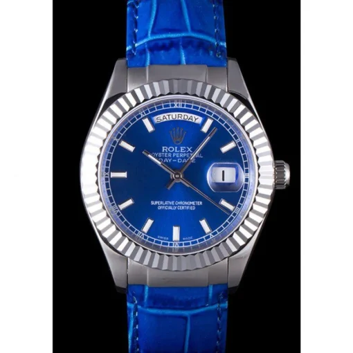 Swiss Rolex Day-Date Oyster Collection Blue Leather Band 621490