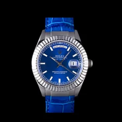 Swiss Rolex Day-Date Oyster Collection Blue Leather Band 621490
