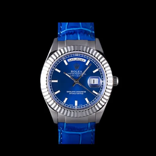 Swiss Rolex Day-Date Oyster Collection Blue Leather Band 621490