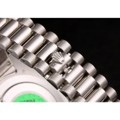 Swiss Rolex Day-Date Stainless Steel Bracelet Black Dial 80294