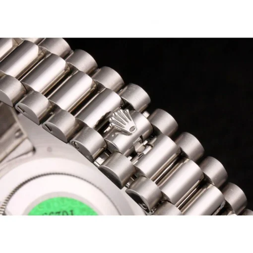 Swiss Rolex Day-Date Stainless Steel Bracelet Black Dial 80294