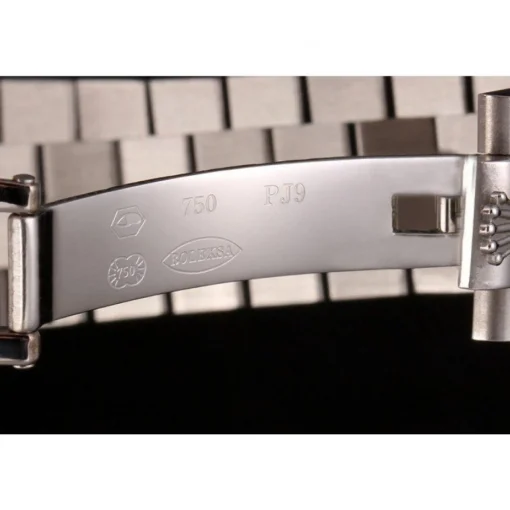 Swiss Rolex Day-Date Stainless Steel Bracelet Black Dial 80294
