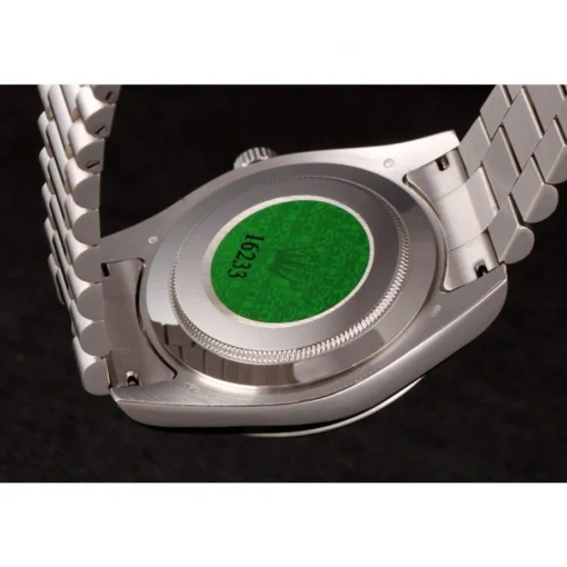Swiss Rolex Day-Date Stainless Steel Bracelet Black Dial 80294