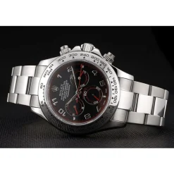 Swiss Rolex Daytona Stainless Steel Bracelet Black Dial 80296