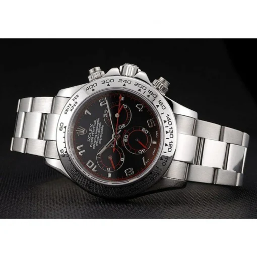 Swiss Rolex Daytona Stainless Steel Bracelet Black Dial 80296