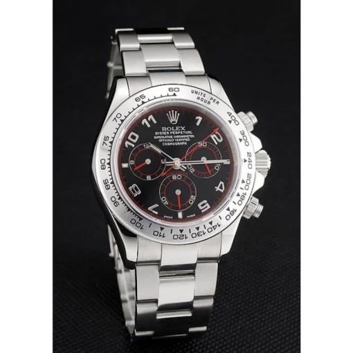 Swiss Rolex Daytona Stainless Steel Bracelet Black Dial 80296