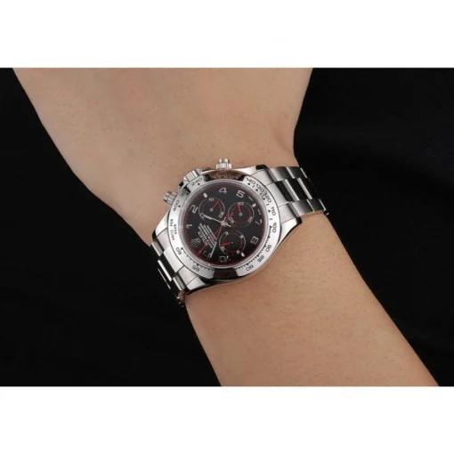 Swiss Rolex Daytona Stainless Steel Bracelet Black Dial 80296