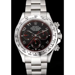 Swiss Rolex Daytona Stainless Steel Bracelet Black Dial 80296