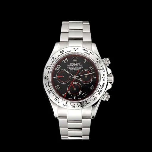 Swiss Rolex Daytona Stainless Steel Bracelet Black Dial 80296