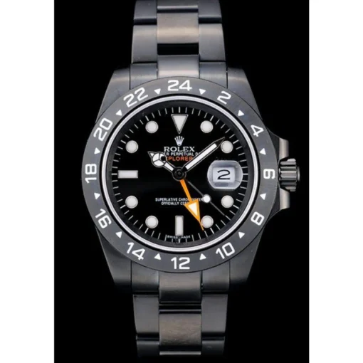 Swiss Rolex Explorer Black Ceramic Bezel Black Dial Watch 98239