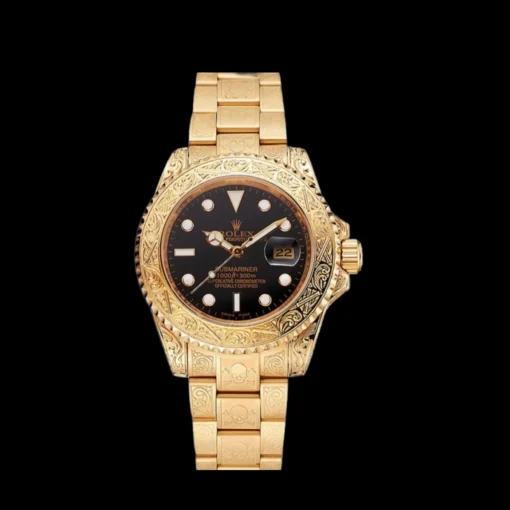Swiss Rolex Submariner Skull Limited Edition Black Dial Gold Case And Bracelet 1454071