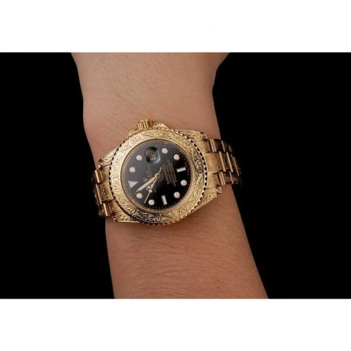 Swiss Rolex Submariner Skull Limited Edition Black Dial Gold Case And Bracelet 1454071